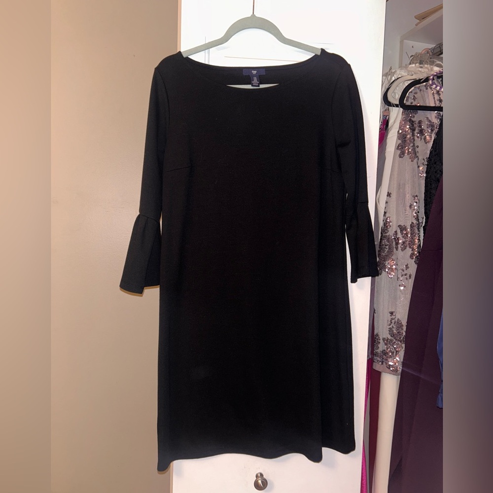 GAP Black Long, Ruffle Sleeve Dress